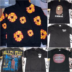 Brand New Hoodie & T-Shirts Denim Tears, Valley Fest, Bape, Stussy, Gallery Dept