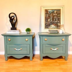 Nightstand Set with Macrame Handles