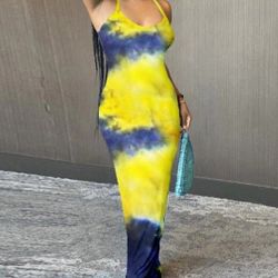 Blue And Yellow Sundress 