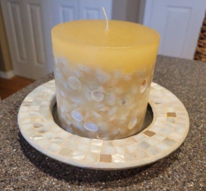 NEW! CRATE AND BARREL CANDLE AND YANKEE CANDLE HOLDER