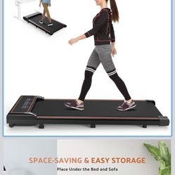OLIXIS Quiet Compact Treadmill for Small Spaces, Slim Armless Walking Pad for Under-Desk Workouts, Portable and Easy to Store, Ideal for Apartments an