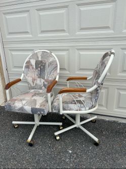 Multipurpose chair with wheels   Can be 360 degrees rotate Good for Dining chair or office chair $25 for One $45 for Both 90% newCan be 360 degrees ro