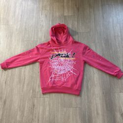 Sp5der Hoodie V2 PINK SIZE S