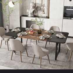 Lythrangomi Dining Table. Vintage Grey/Black color. 
