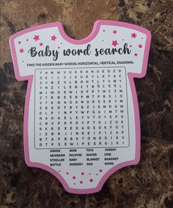Babyshower word search