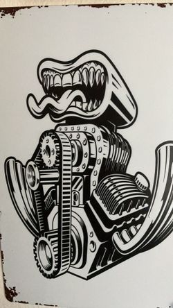 The scream blowen  engine metal sign