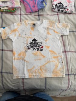 Custom Halloween Horror Playground Tie Dye Shirt Youth XS 4/5 Orange & Black