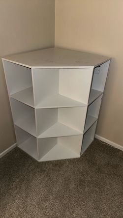White Corner Shelf Unit 3-Tier