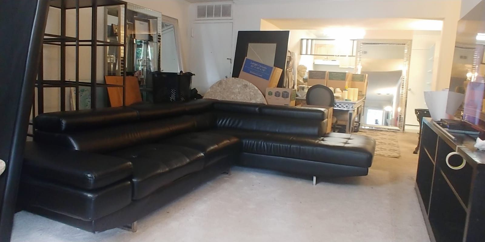 Big Luxury Leather L Shaped Sectional Couch. TODAY ONLY BEFORE 5PM Moving Sale!