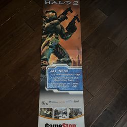 GameStop Store Display Banner – Halo 2 PC Games for Windows Live – Rare Retail Promo Launch Poster