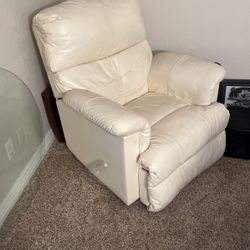 White Leather Recliner 