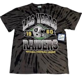 Las Vegas Raiders Tie Dye T Shirt Mens Large Vintage Tubular New