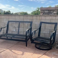 Metal Swivel Chair And Sofa Set 