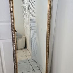 Large Rectangle Antique Gold Metallic Modern Mirror (18"×60")