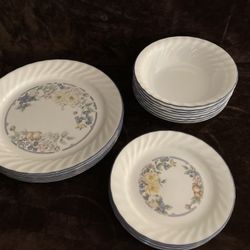 21 Piece Vintage Corelle Orchard Rose Dishes
