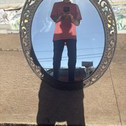 Large Ornate Metal Mirror