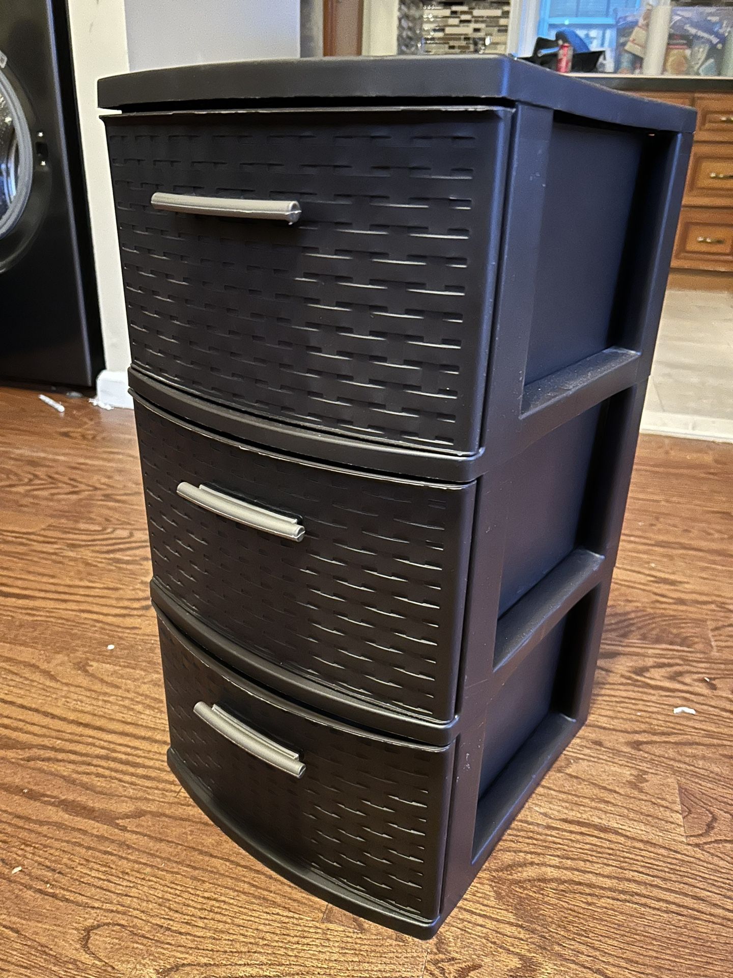 3 Drawer Plastic Weave Tower