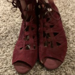 Earth NEW Kristen Lace up, cut out ankle, strap leather sandals, size 9D