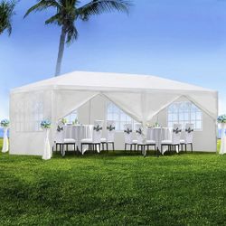 10 ft. x 20 ft. Wedding Party Canopy Tent Outdoor Gazebo with 6 Sidewalls