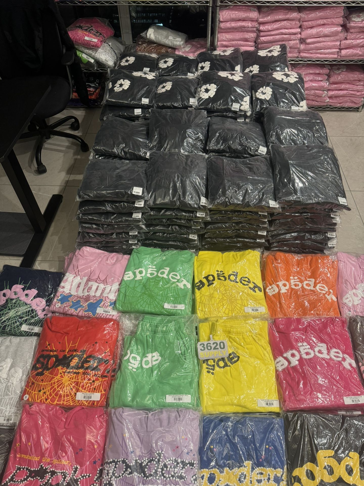 DENIM TEARS / SP5DER HOODIES AND SWEATPANTS