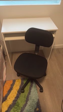 Black Armless Office Chair with Wheels