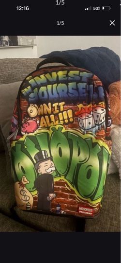 Authentic spray ground monopoly backpack