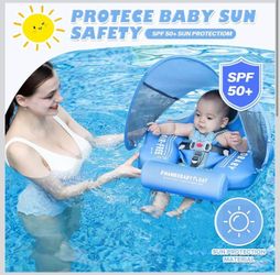 Baby Floats for Pool with Canopy Removable Sun Protection Canopy Mambobaby Float Non Inflatable