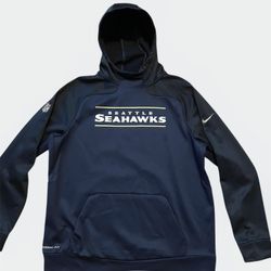 Seattle Seahawks Nike therma fit vintage navy blue NFL football hoodie Size Large 
