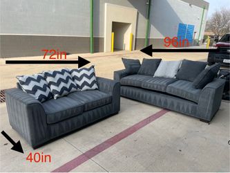 Gray 2pc Couch Set By MegaFurniture (DELIVERY AVAILABLE)