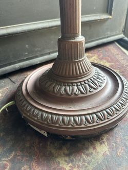 Brass Torchiere Concrete Base Floor Lamp