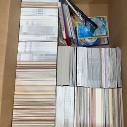 Box of Hundreds of Sports Cards, Baseball Basketball Football and Extras
