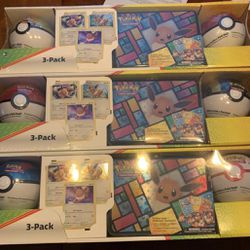 RARE Pokemon Collector 3 pack treasure chest tin with 2 Pokeballs Eve Promo! The Listing Is For 1