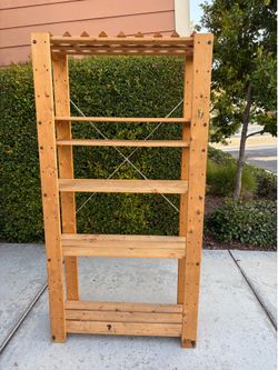 Wooden shelving unit