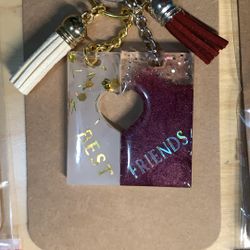 Handmade Resin Best friend Keychains