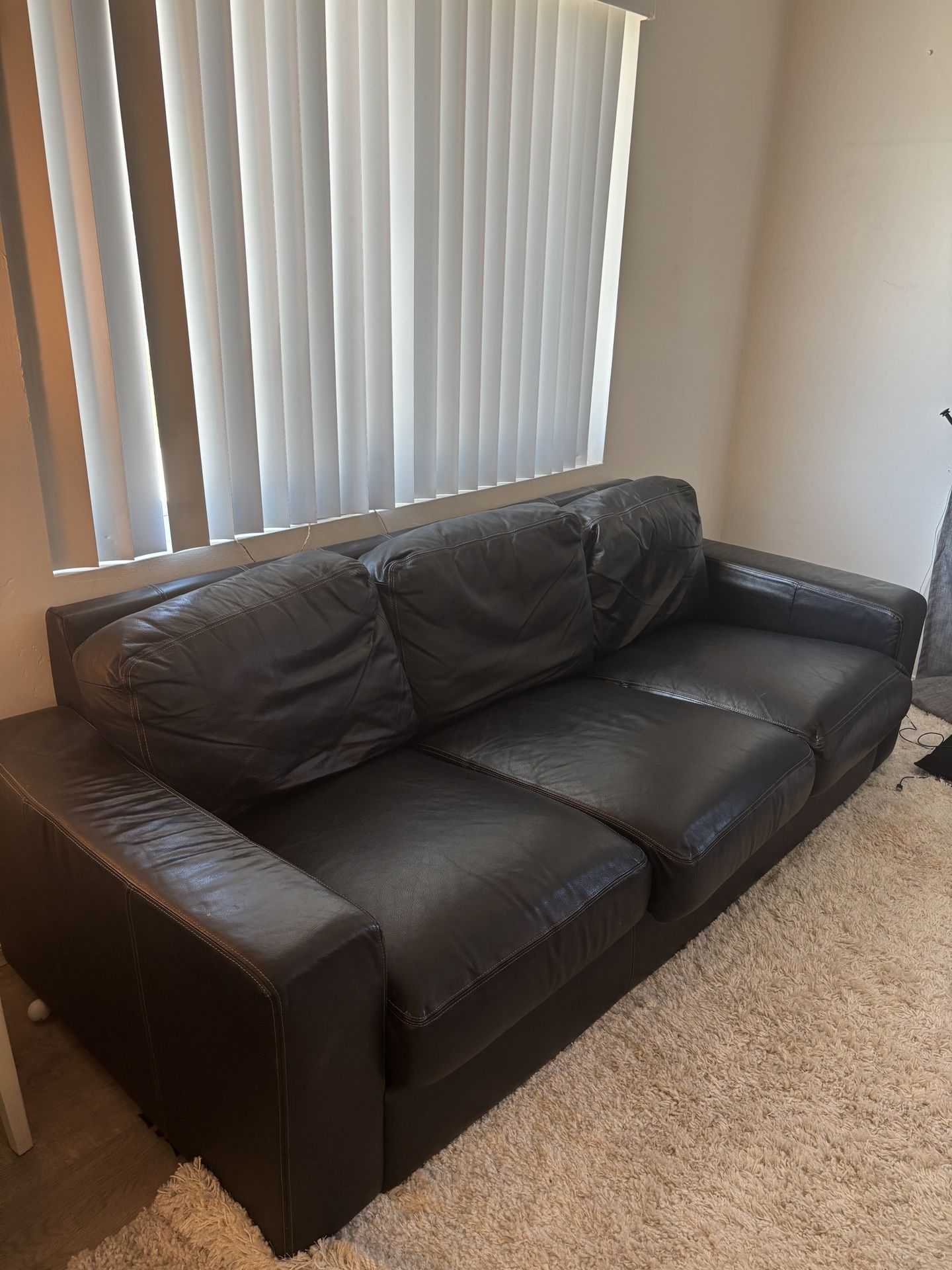 FREE! Black Leather Couch