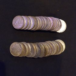 Silver Morgan And Peace Dollars