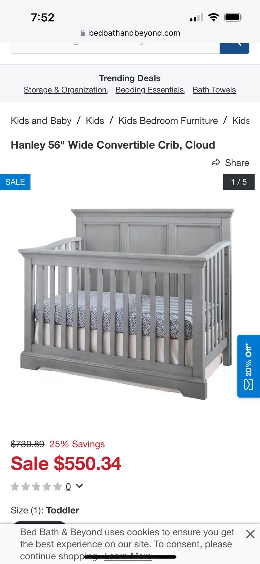 4 in 1 convertible crib to full size bed from buy buy baby