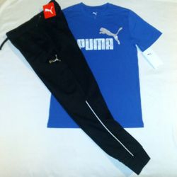 Puma Boys Youth 2pc Warner Bottoms & Tee Set- Medium 