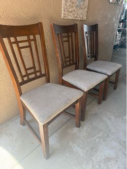 3 Solid wood chairs