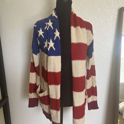 Crochet American Flag Cardigan