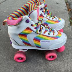 RollerDerby Skates Girls Size 3-6 Rainbow Colors 
