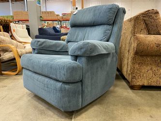 LANE Blue Corduroy Manual Recliner