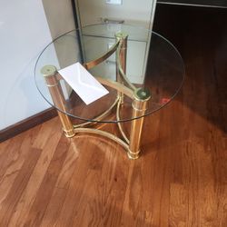 Glass And Gold Side Table 