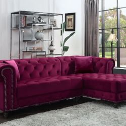 Brand New Red Velvet Sectional