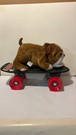 Buddy Bulldog Plush on Skateboard Toy