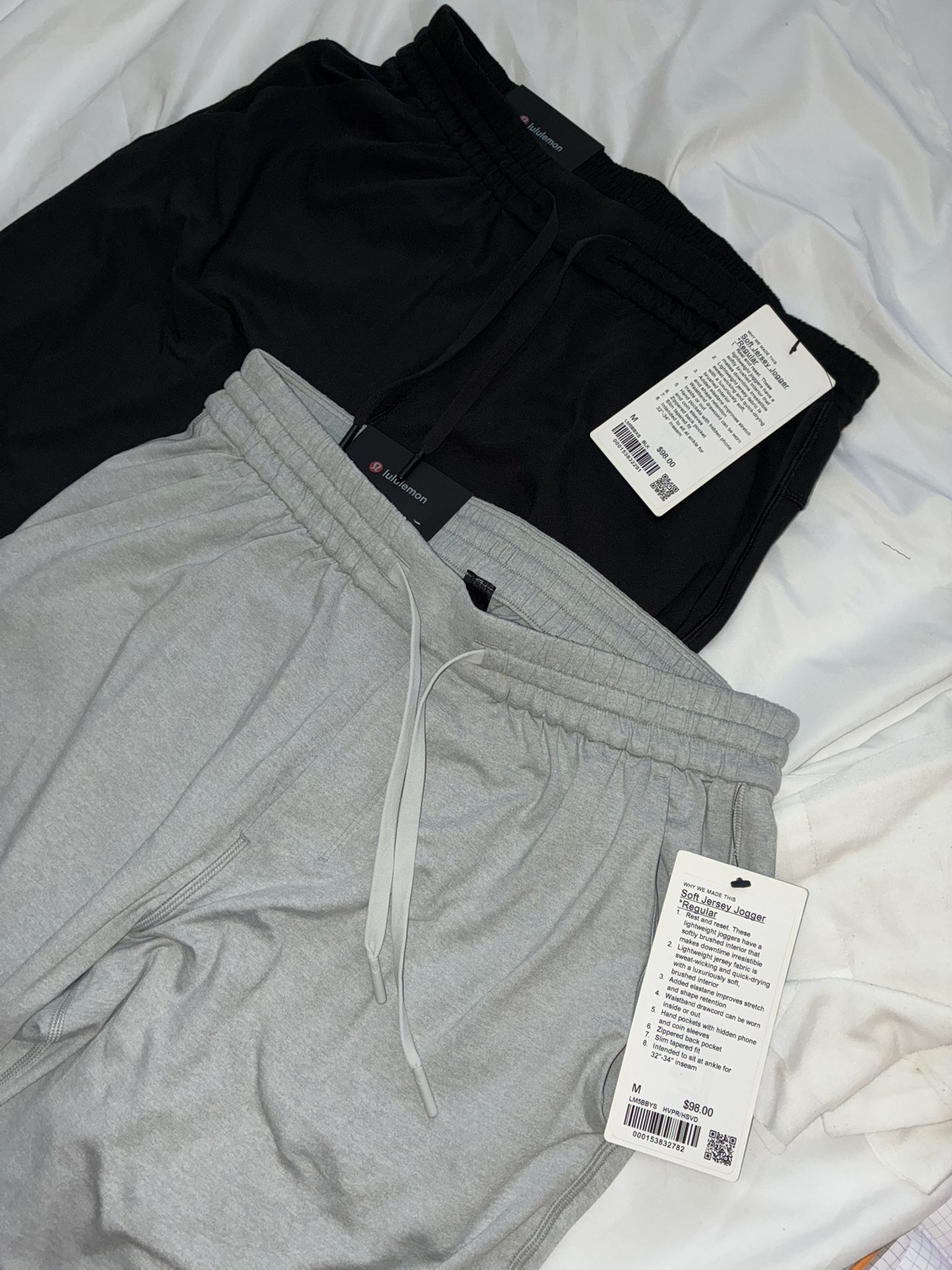 2 Pairs Of Lululemon Soft Jersey Joggers size Men M * Regular Length