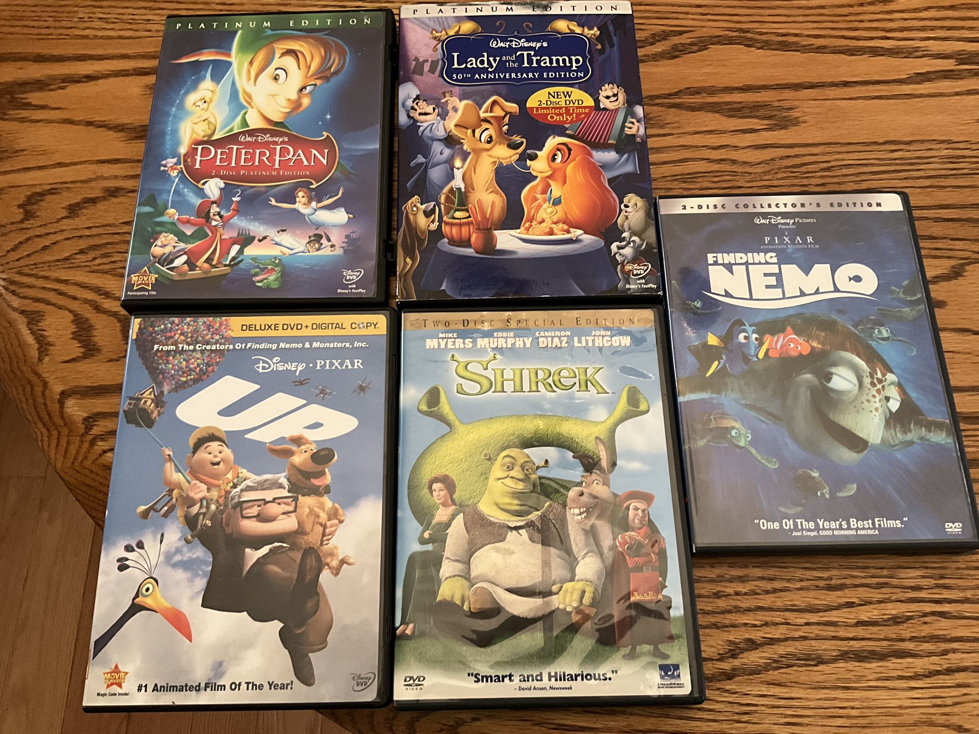 5 Disney/Dreamworks 2 Disc DVD Sets-Perfect Condition.  $1 Each