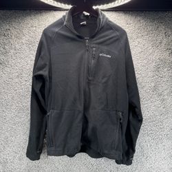 Columbia Interchange Fleece Jacket Mens Large Black Full Zip Hiking Zip Pockets