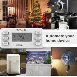 TiFFCOFiO Indoor Digital Light Timer Outlet, 24 Hour Easy Programmable Timers for Electrical Outlets, 2 Prong Plug in Outlet Timer
$9.99