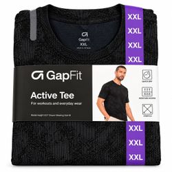 Gap Men Active Tee Quick Dry Black XXL GF011734 NWT